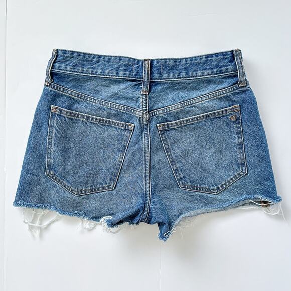 Madewell Jean Shorts SZ 25 Relaxed Fit Denim Cut Off Frayed Hem - Picture 4 of 6
